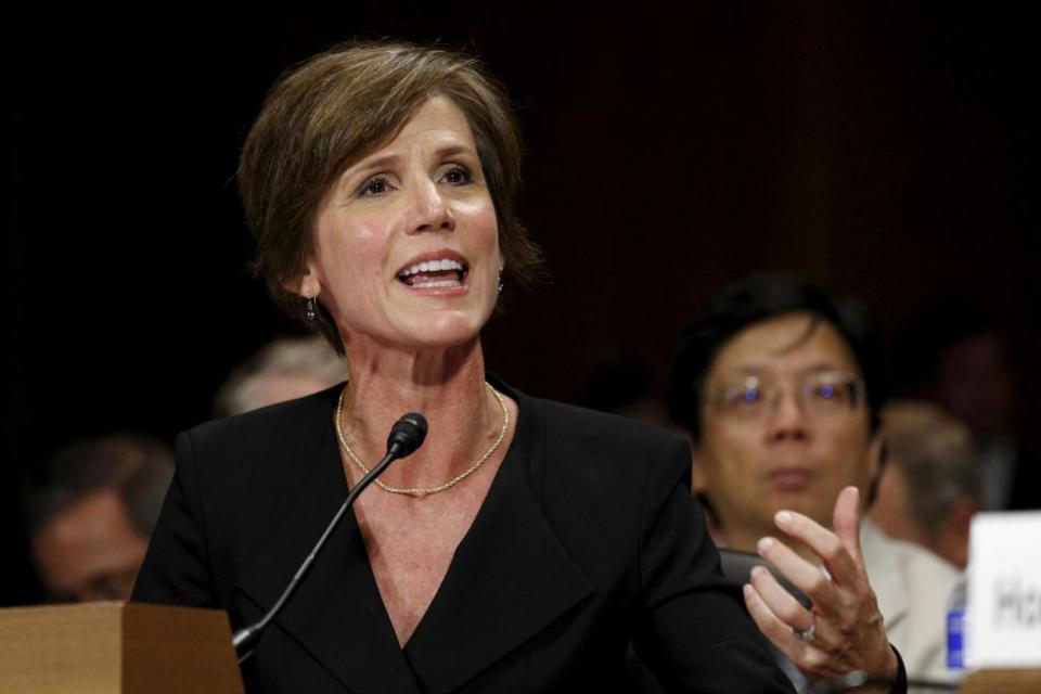 Sacked: acting Attorney General Sally Yates (REUTERS)