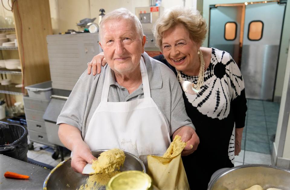 Polonez owners George and Aleksandra Burzynski pause briefly in the kitchen during a busy Sunday brunch service at the St. Francis restaurant. The Milwaukee area's only remaining Polish restaurant closed Sept. 25.