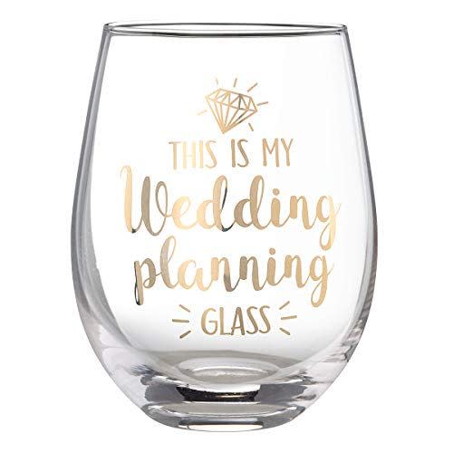 3) Wedding Planning Stemless Wine Glass