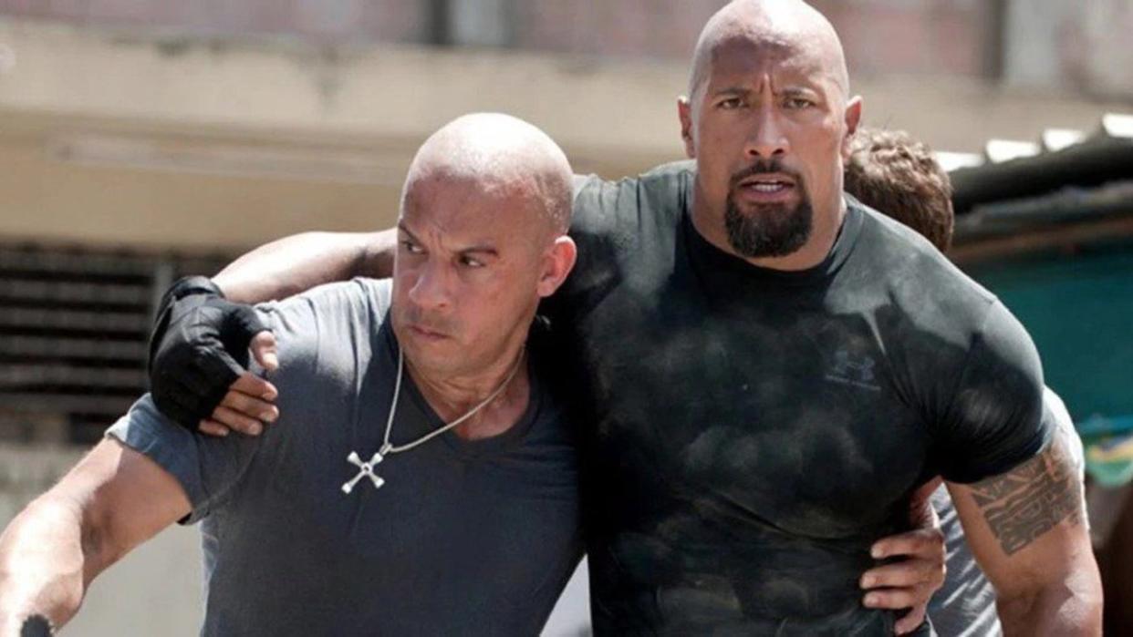  Vin Diesel and The Rock in Fast Five 