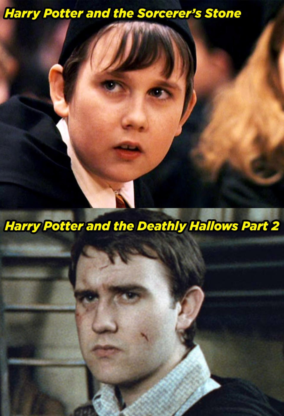 Matthew Lewis in the Sorcerer's Stone and Deathly Hallows Part 2