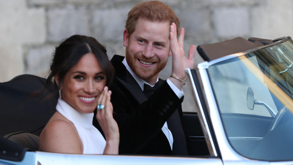 Britain's Prince Harry, Duke of Sussex, and Meghan Markle, Duchess of Sussex (Steve Parsons / AFP-Getty Images)