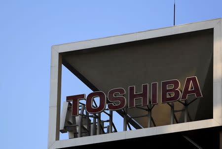 The logo of Toshiba Corp is seen at its headquarters in Tokyo, Japan, November 6, 2015. REUTERS/Yuya Shino -
