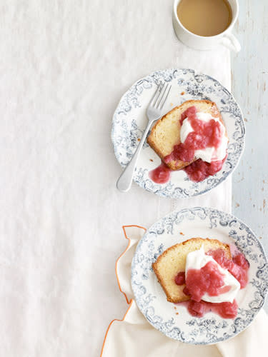 Sour-Cream Vanilla Pound Cake with Rhubarb Compote