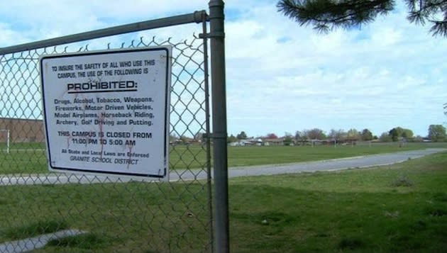 The Eisenhower soccer fields, where a referee was seriously injured in an assault by a teen player — KSL screen shot