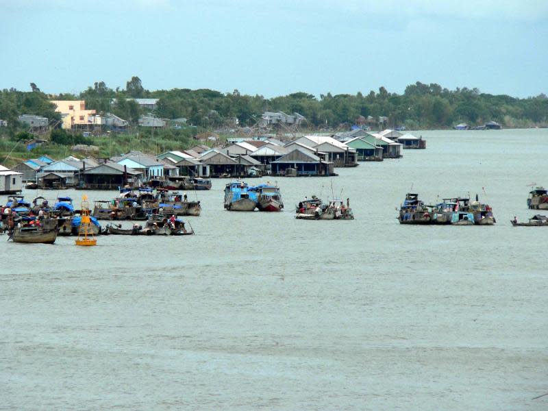 Die schwimmende Stadt Chau Doc befindet sich nur wenige Kilometer entfernt von der kambodschanischen Grenze auf dem vietnamesischen Teil des Mekongs. Foto: ICS Travel Group