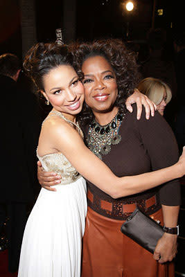 Jurnee Smollett and Producer Oprah Winfrey at the Los Angeles premiere of Weinstein Companys' The Great Debaters