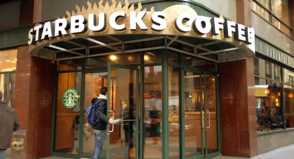 A Starbucks coffee shop in Midtown Manhattan