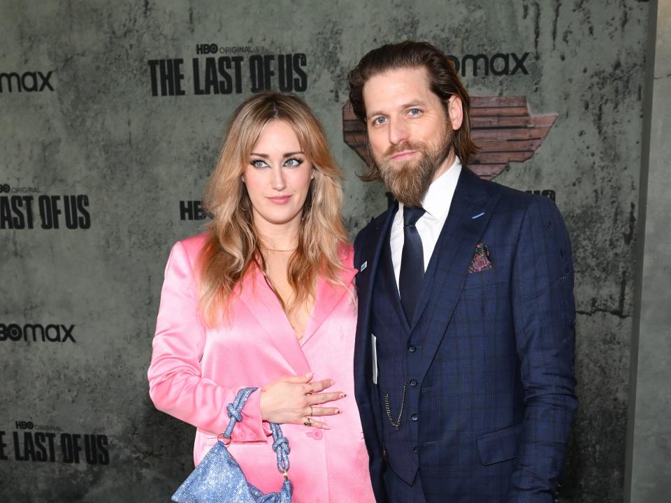 Ashley Johnson and Brian W. Foster pose together at the Los Angeles premiere of the HBO series "The Last of Us."