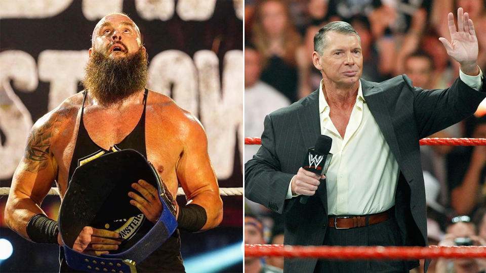 Pictured here, Braun Strowman and WWE supremo Vince McMahon.