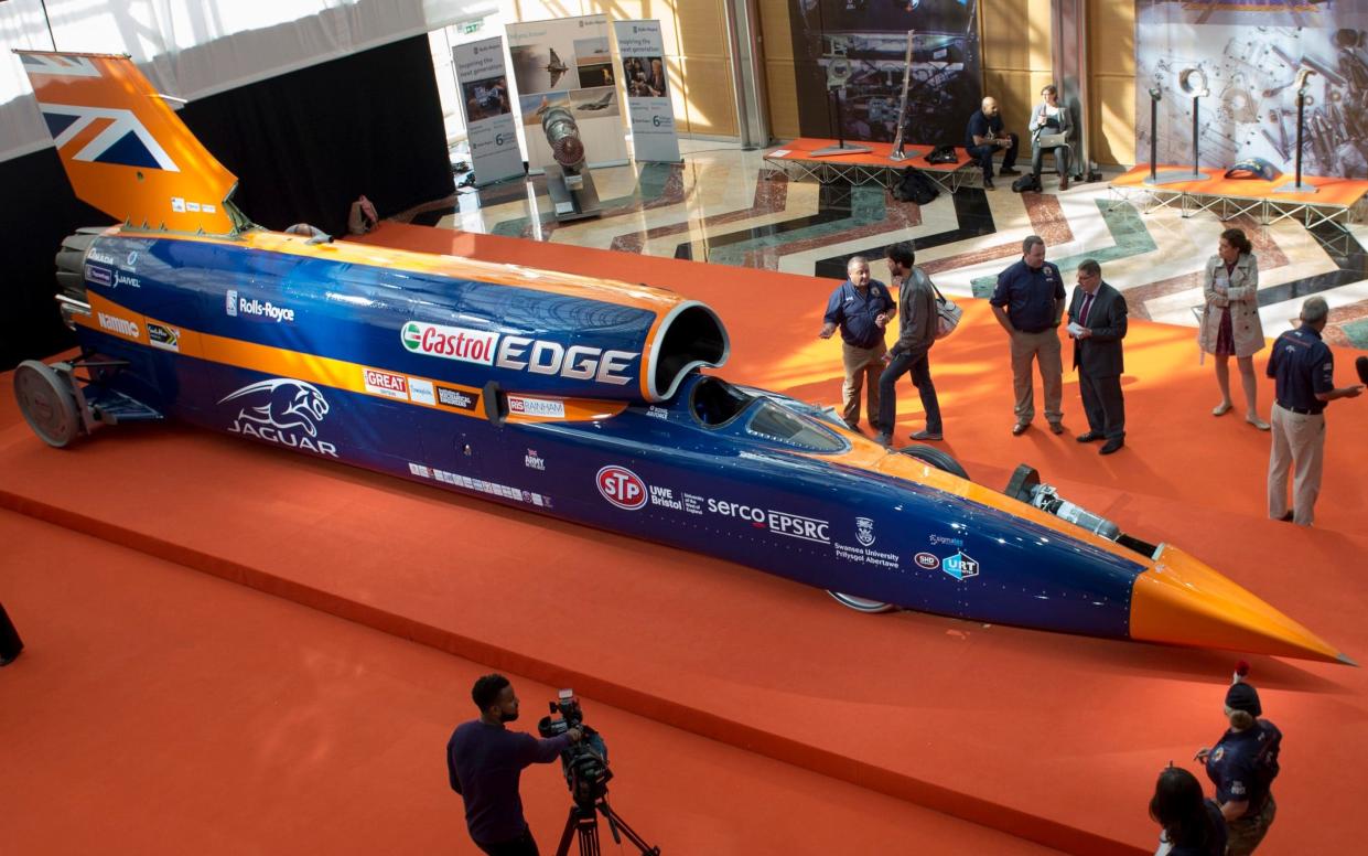 The supersonic Bloodhound at its unveiling just over three years ago - WILL OLIVER/EPA
