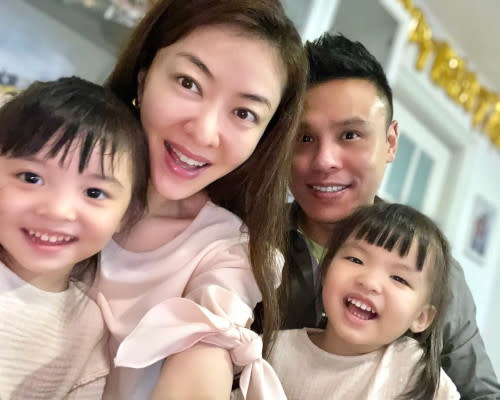 Lynn has a pair of adorable twins with husband Ken Kwok