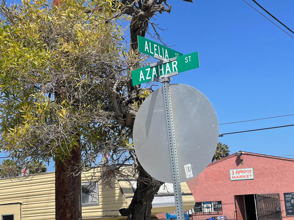 Alelia and Azahar streets in Saticoy, near the site of a fatal shooting Sunday evening.