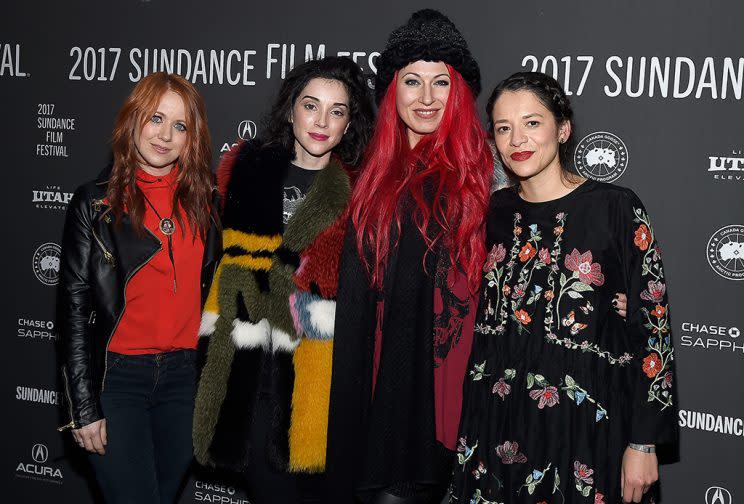 <em>XX</em> directors Roxanne Benjamin, Annie Clark, Jovanka Vuckovic, and Sofìa Carrillo attend the film’s Sundance premiere. (Photo: Matt Winkelmeyer/Getty Images)