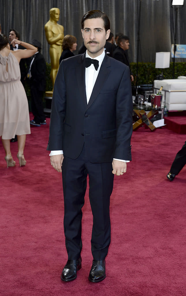 Jason Schwartzman arrives at the Oscars in Hollywood, California, on February 24, 2013.