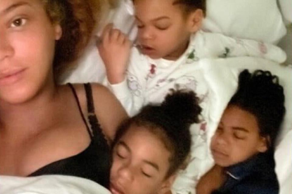 Beyoncé recently posted a rare snap of herself with all three of her children (Beyonce.com)