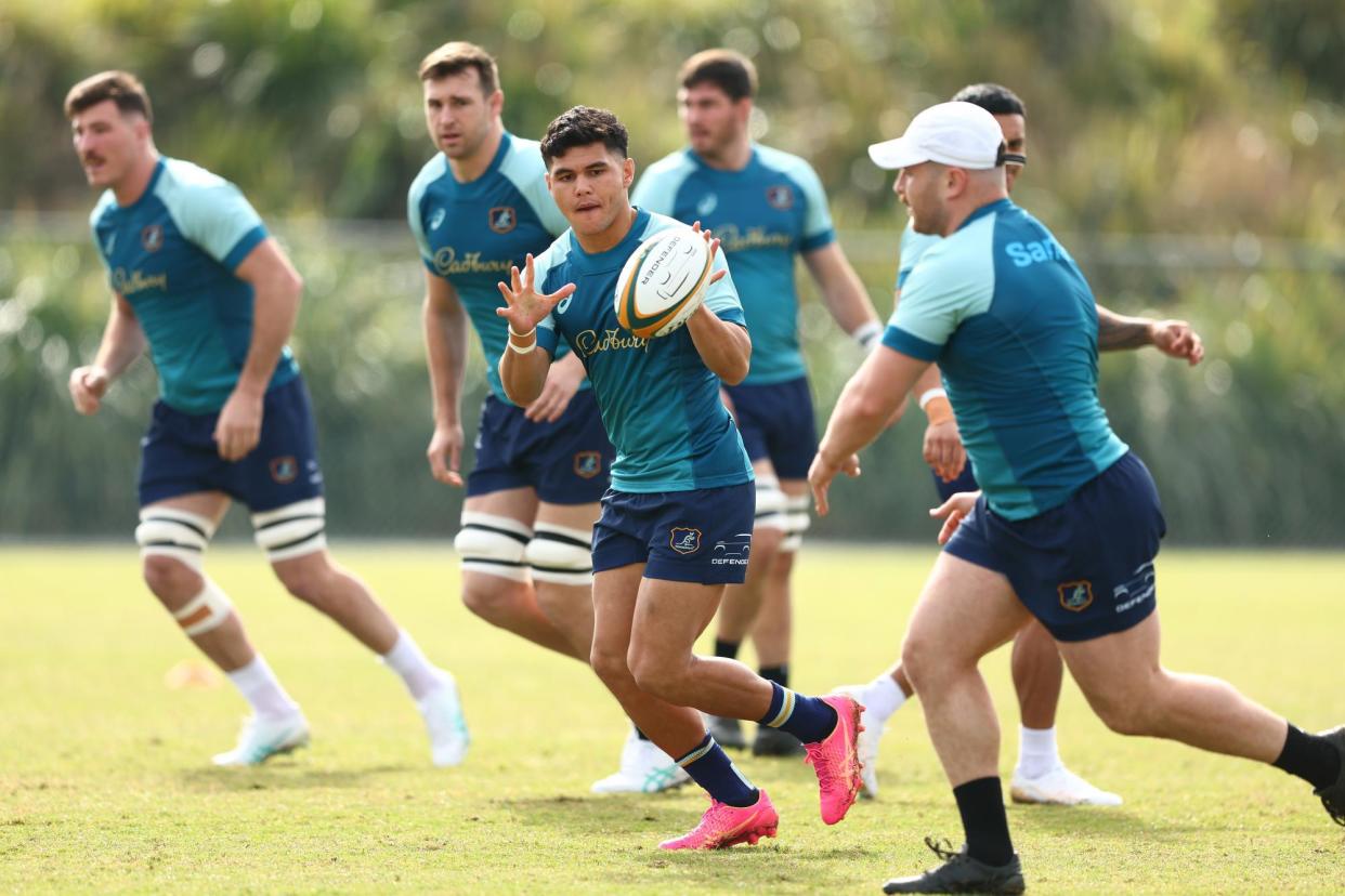 <span>The Wallabies face Wales in rugby union Tests in Sydney and Melbourne as coach Joe Schmidt takes charge of Australia for the first time.</span><span>Photograph: Chris Hyde/Getty Images</span>