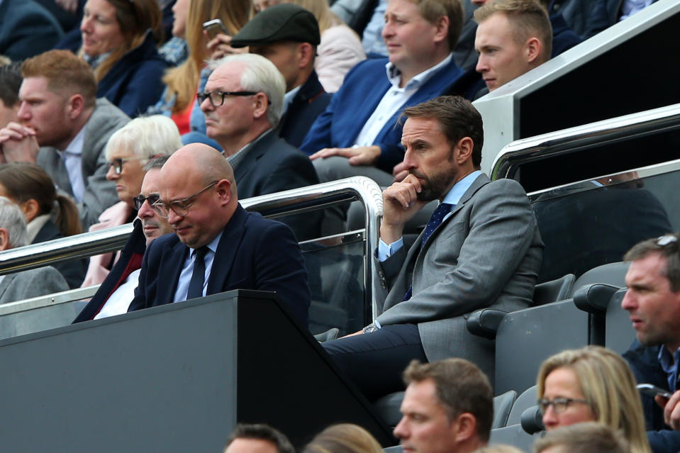 Gareth Southgate took in Premier League games at the weekend, before watching Derby 0-0 Blackburn last night