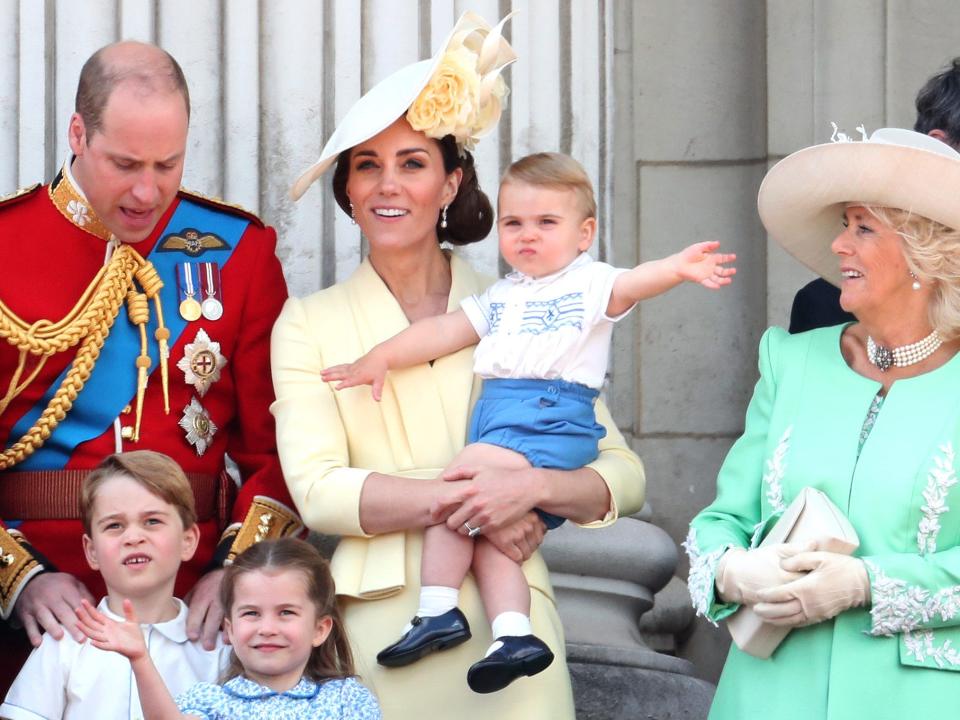 prince william kate middleton george louis charlotte and camilla at trooping the colour in 2019