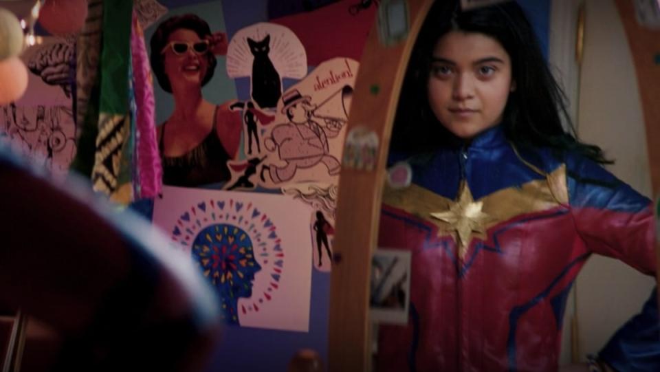 Kamala Khan dressed in Captain Marvel Jacket