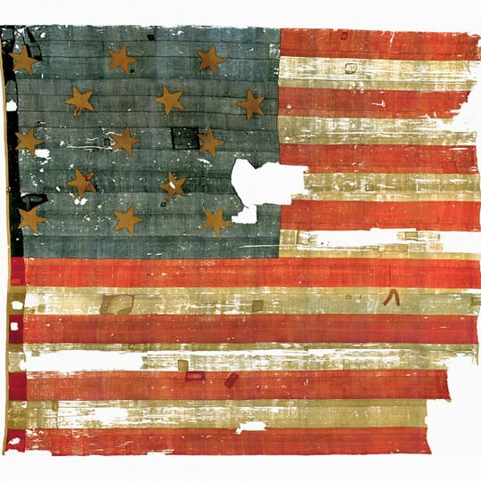 The “Star Spangled Banner” on display at the Smithsonian Institute
