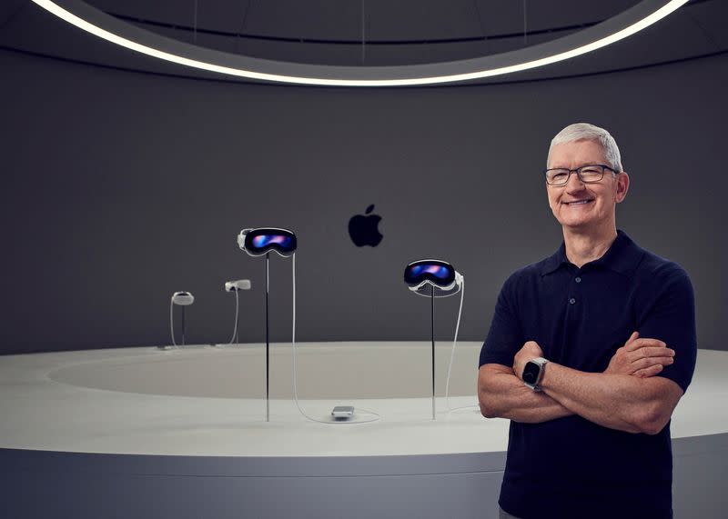 Apple CEO Tim Cook introduces Apple Vision Pro at Apple Park in Cupertino