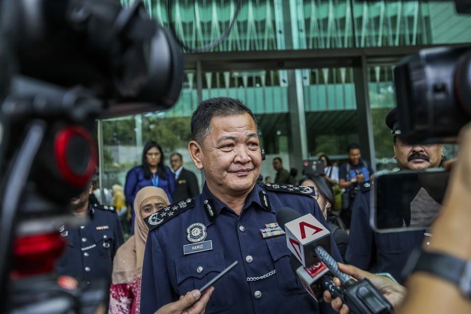 IGP Datuk Seri Abdul Hamid Bador speaks during a press conference in Kuala Lumpur July 23, 2019. — Picture by Firdaus Latif