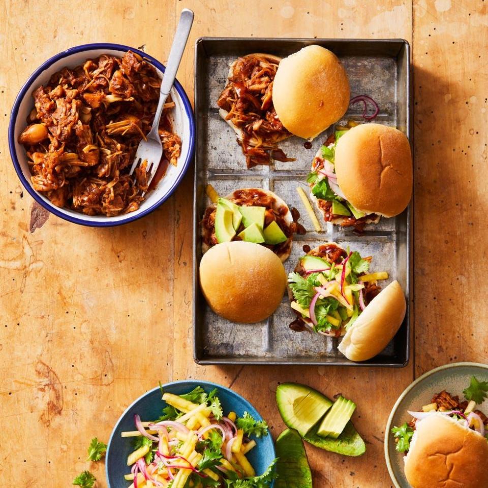 Slow Cooker BBQ Jackfruit Sandwich With Pineapple Slaw