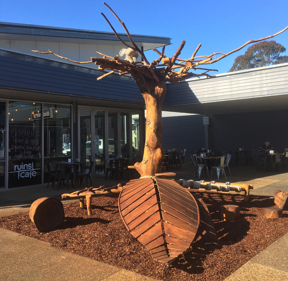 The playground is designed to encourage 'creativity and discovery-based play,' but some residents said it's dangerous. Source: Lake Innes Village