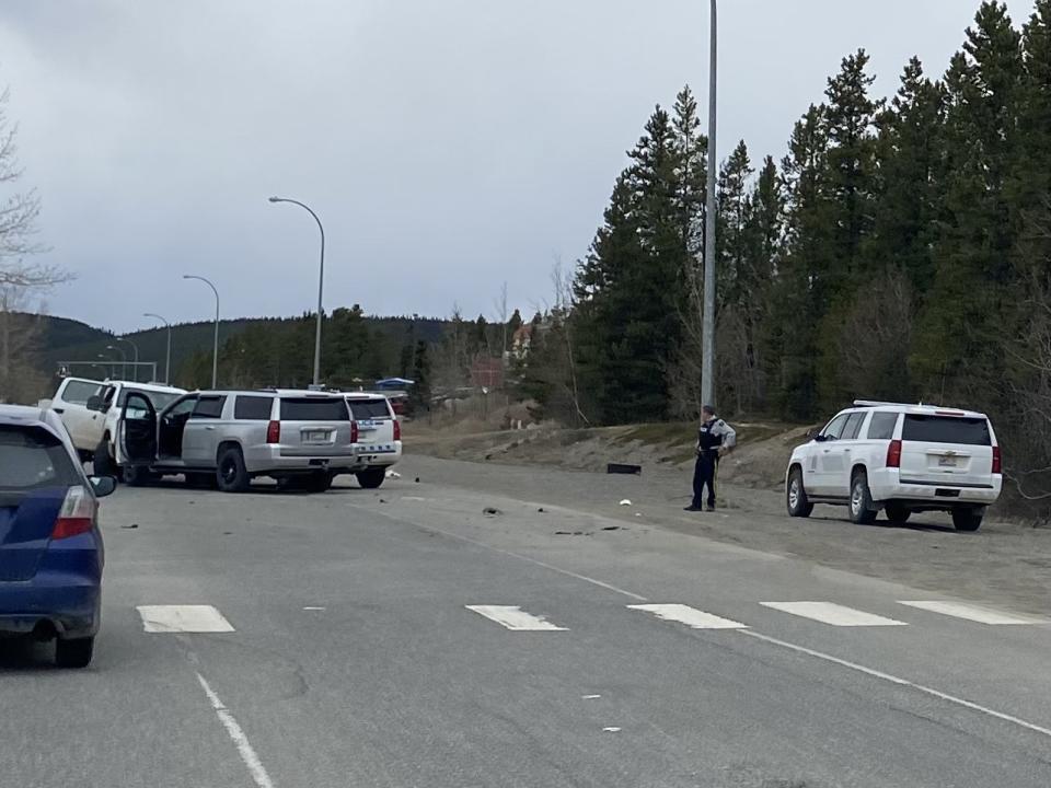 RCMP at the scene of an incident in Whitehorse's Granger neighbourhood, May 13, 2024.