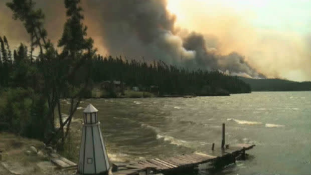 The forest fires that tore through parts of Labrador damaged Bell Aliant's fibre-optic line. 