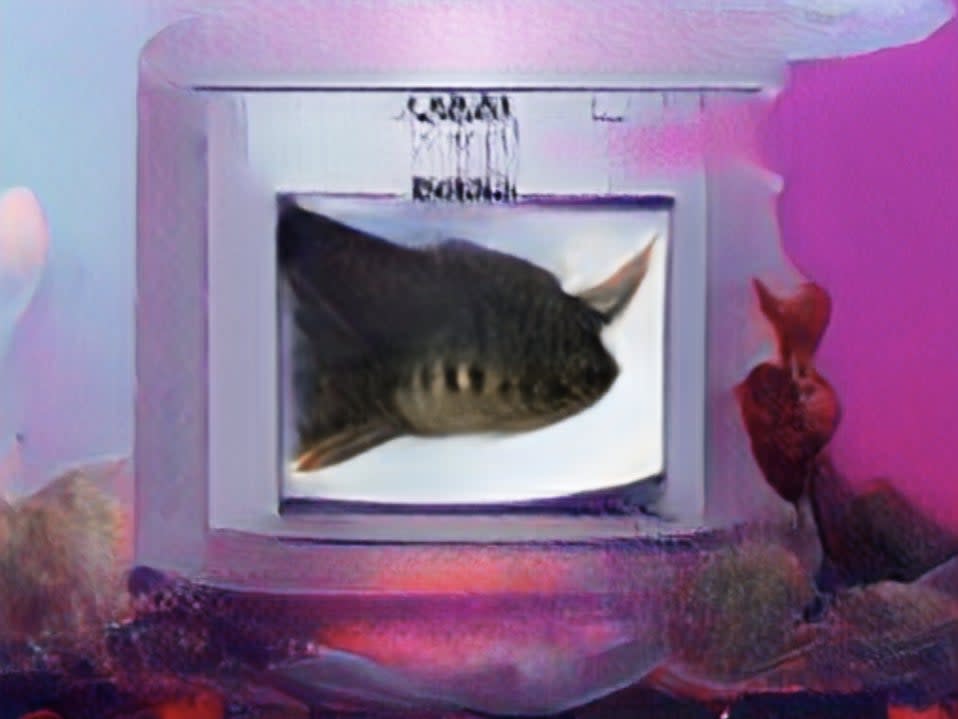 <p>We fed an AI the phrase ‘A Catfish Named Oobah’. It made this picture</p> (Open AI)