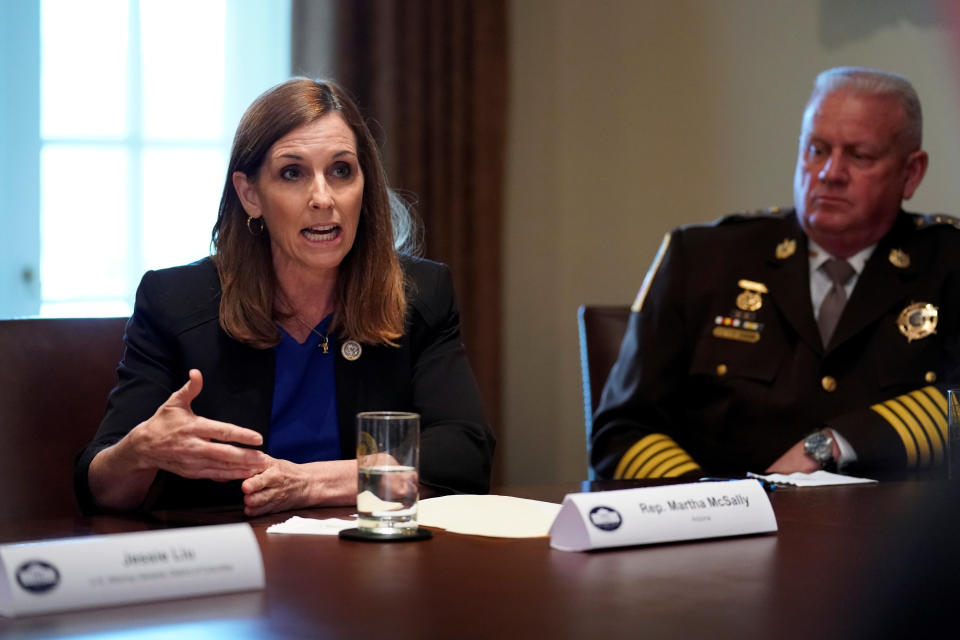 U.S.&nbsp;Rep. Martha McSally speaks during a meeting between Trump, members of Congress and U.S. law enforcement about crime and immigration issues at the White House.