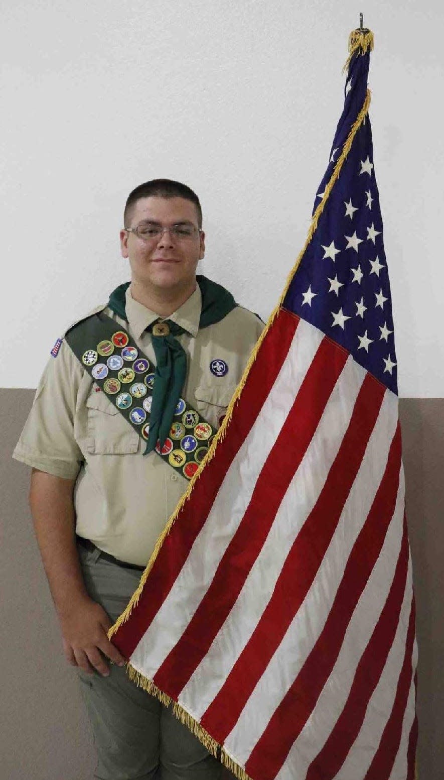 Christopher Scott-Bowron Glorius, 17, earned Eagle Scout rank after completing his project and the required number of merit badges in October.