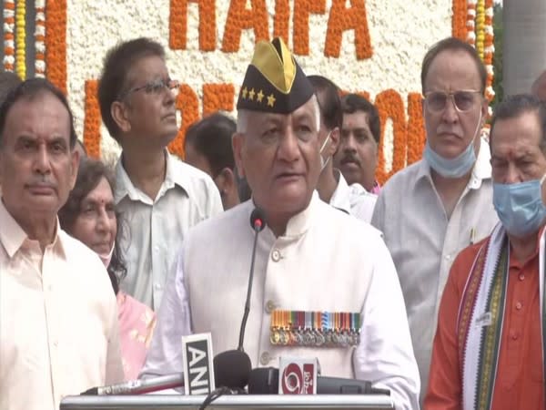 Minister of State for Civil Aviation, General (Retd) VK Singh at Teen Murti-Haifa Chowk in Delhi (Photo/ANI)