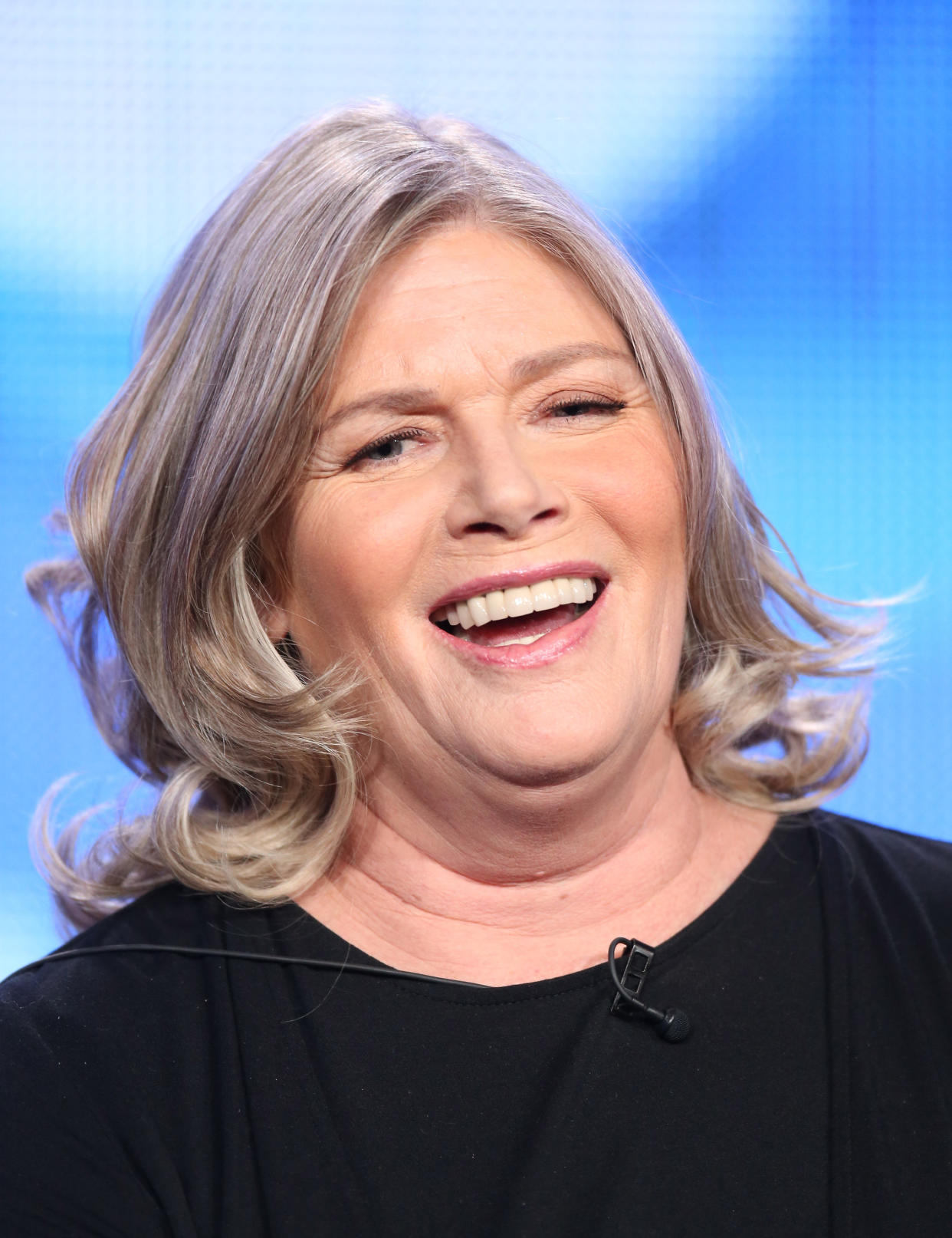 PASADENA, CA - JANUARY 11:  Actress Kelly McGillis speaks onstage during the 'Love Finds You in Sugar Creek, Ohio' panel discussion at the UP portion of the 2014  Winter Television Critics Association tour at the Langham Hotel on January 11, 2014 in Pasadena, California.  (Photo by Frederick M. Brown/Getty Images)