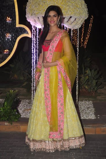 Nushrratt Bharuccha dresses up in a pastel lehenga set for a wedding!
