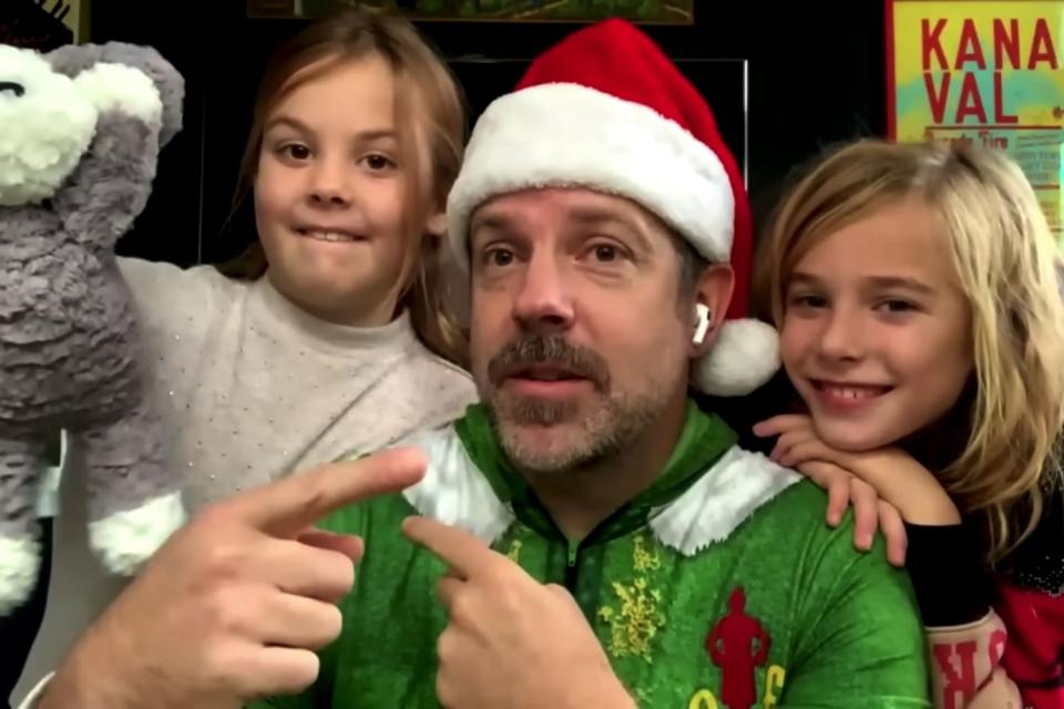 <p>ESPN/Youtube</p> Jason Sudeikis with kids Daisy and Otis 