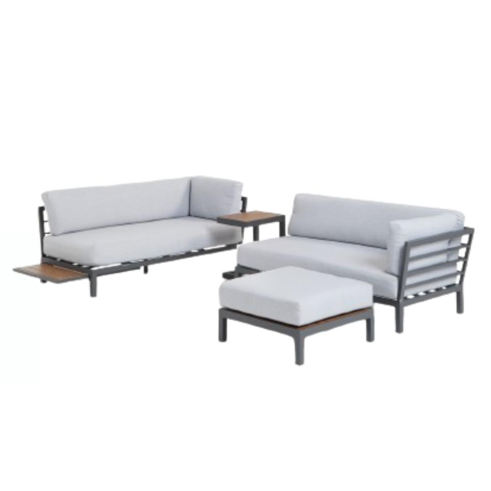 Platform Modular 4-Seater Garden Lounging Set, Grey