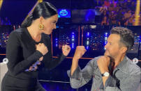 Looks like sparks flew between the ‘Fireworks’ singer and fellow 'American Idol' judge Luke Bryan as the photo shows the pair locked in a boxing stance. Caption read: “BREAKING NEWS!! LATY PERRY FOR THE WIN (tie, whatever ) FROM BEHIND… never bet against me leave a comment if you think they should’ve sang more of my picks #americanidol.”