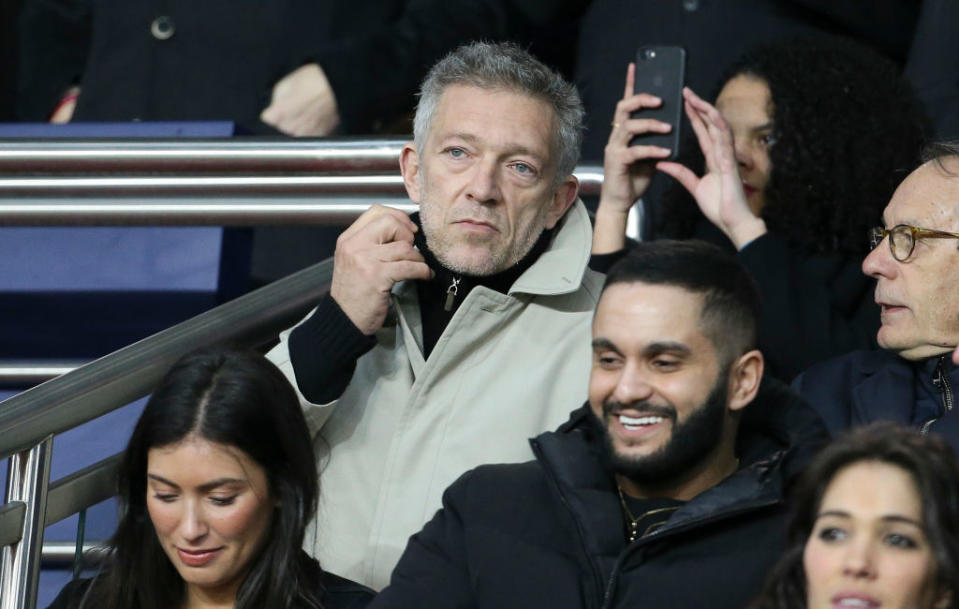 Vincent Cassel au Parc des Princes pour PSG-OM le 17 mars 2019