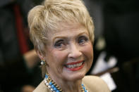 FILE - In this Tuesday March 13, 2007 file photo, Jane Powell, 77, an actress who sang and danced with among others, Fred Astaire, attends a House Appropriations subcommittee hearing on the importance of public investing in the arts, in Washington. Jane Powell, the bright-eyed, col soprano star of Hollywood's golden age musicals who sang with Howard Keel in “Seven Brides for Seven Brothers” and danced with Fred Astaire in “Royal Wedding,” has died, Thursday, Sept. 16, 2021. She was 92. (AP Photo/Jacquelyn Martin, File)