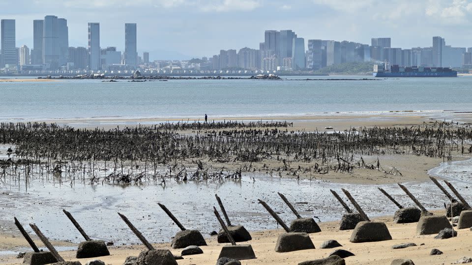 The Chinese city of Xiamen is just 2 miles from Taiwan's Kinmen Islands.  -Sam Yeh/AFP/Getty Images