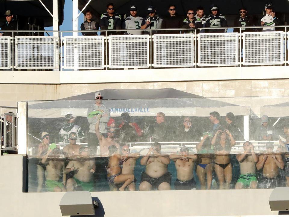 Fans watch the Jacksonville Jaguars from a pool installed at Everbank Field (Getty)