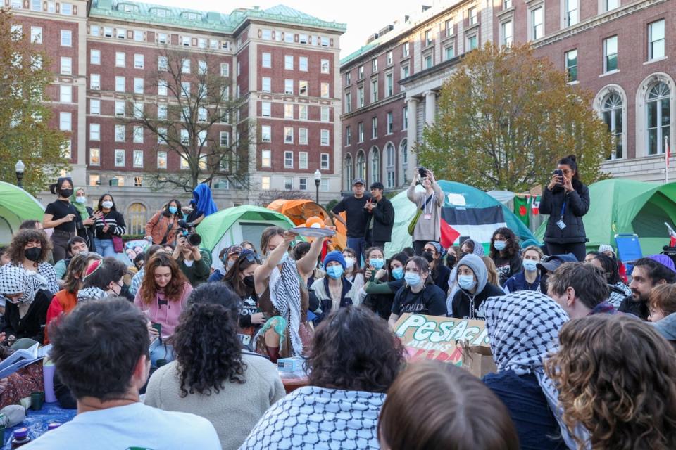 A Seder for Passover held on Monday April 22 at Columbia University (REUTERS)