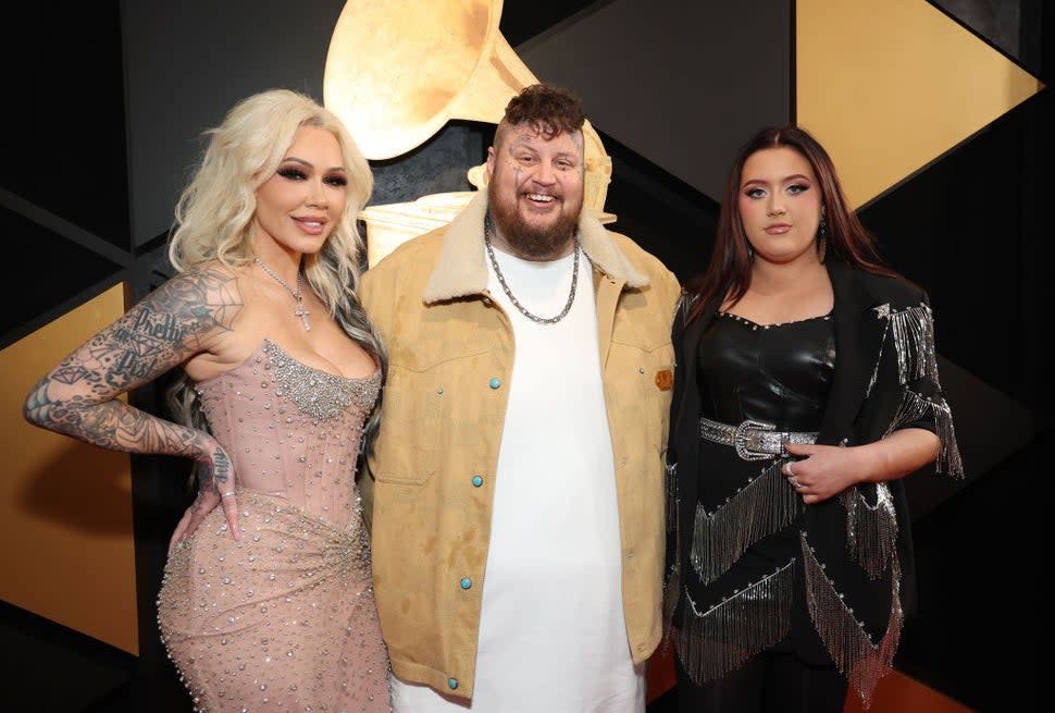 Bunnie Xo, Jelly Roll and Bailee Ann attend the 66th GRAMMY Awards at Crypto.com Arena on February 04, 2024 in Los Angeles, California.