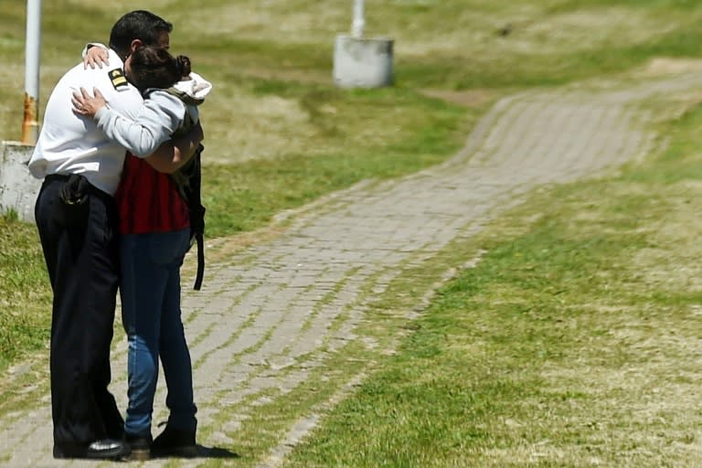 In the parking lot of the Mar del Plata naval base, some of the relatives hugged, others slumped to the ground and cried unconsolably after they were informed of an explosion on board the ASA San Juan