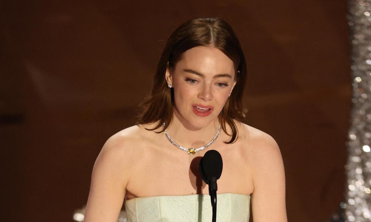 <span>Emma Stone wins the best actress Oscar. </span><span>Photograph: Mike Blake/Reuters</span>