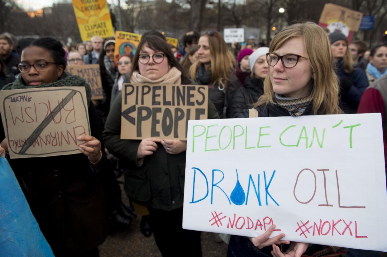 <p>A depot used to store pipes for Transcanada Corp’s planned Keystone XL oil pipeline is seen in Gascoyne</p> (Reuters)