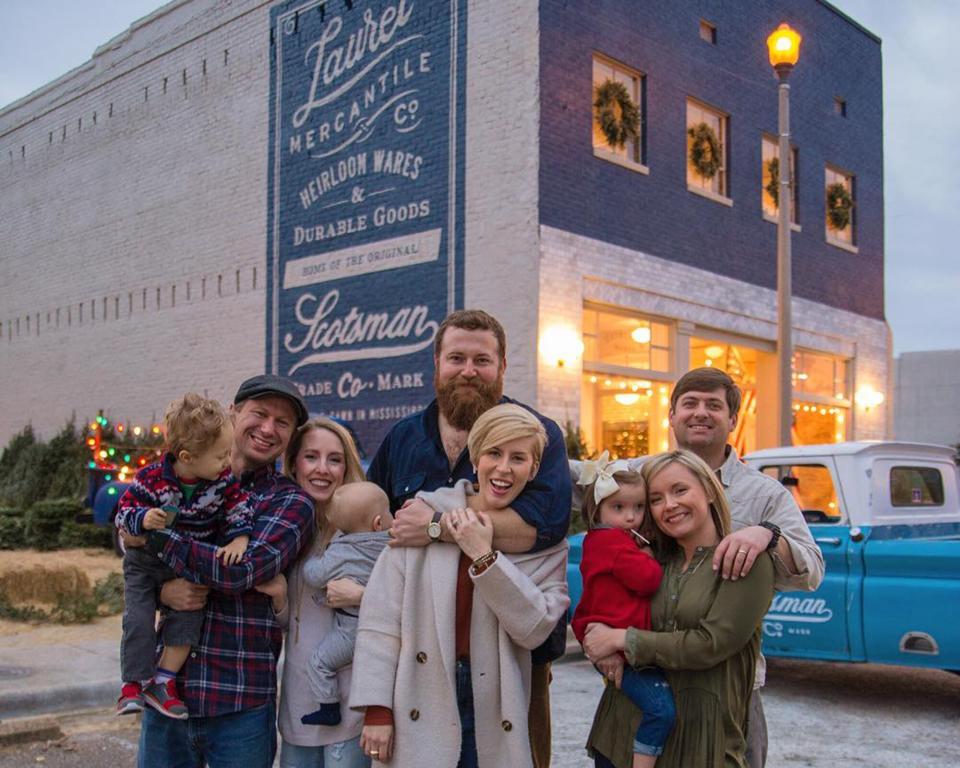 Ben and Erin Napier with friends and family